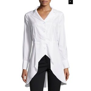 Neiman Marcus NWT high-low white button-down
